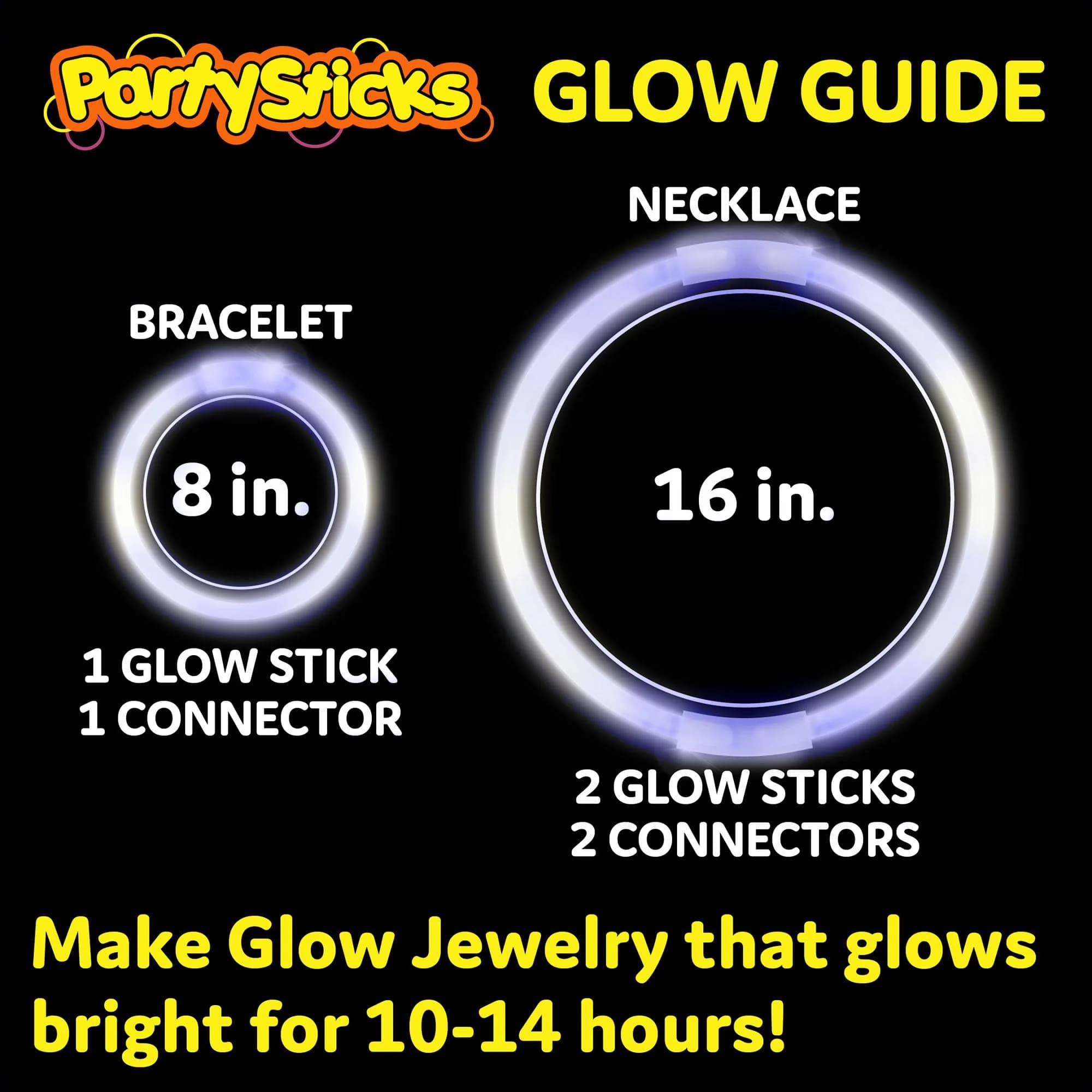 PartySticks White Glow Sticks - 100 Pack with Connectors | Bright & Long-Lasting for Indian Parties - view 2