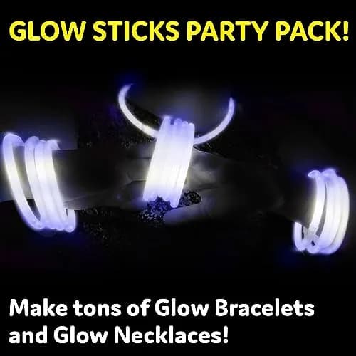 PartySticks White Glow Sticks 100-Pack | 10-14 Hour Glow, Waterproof, Kid-Safe thumbnail 3