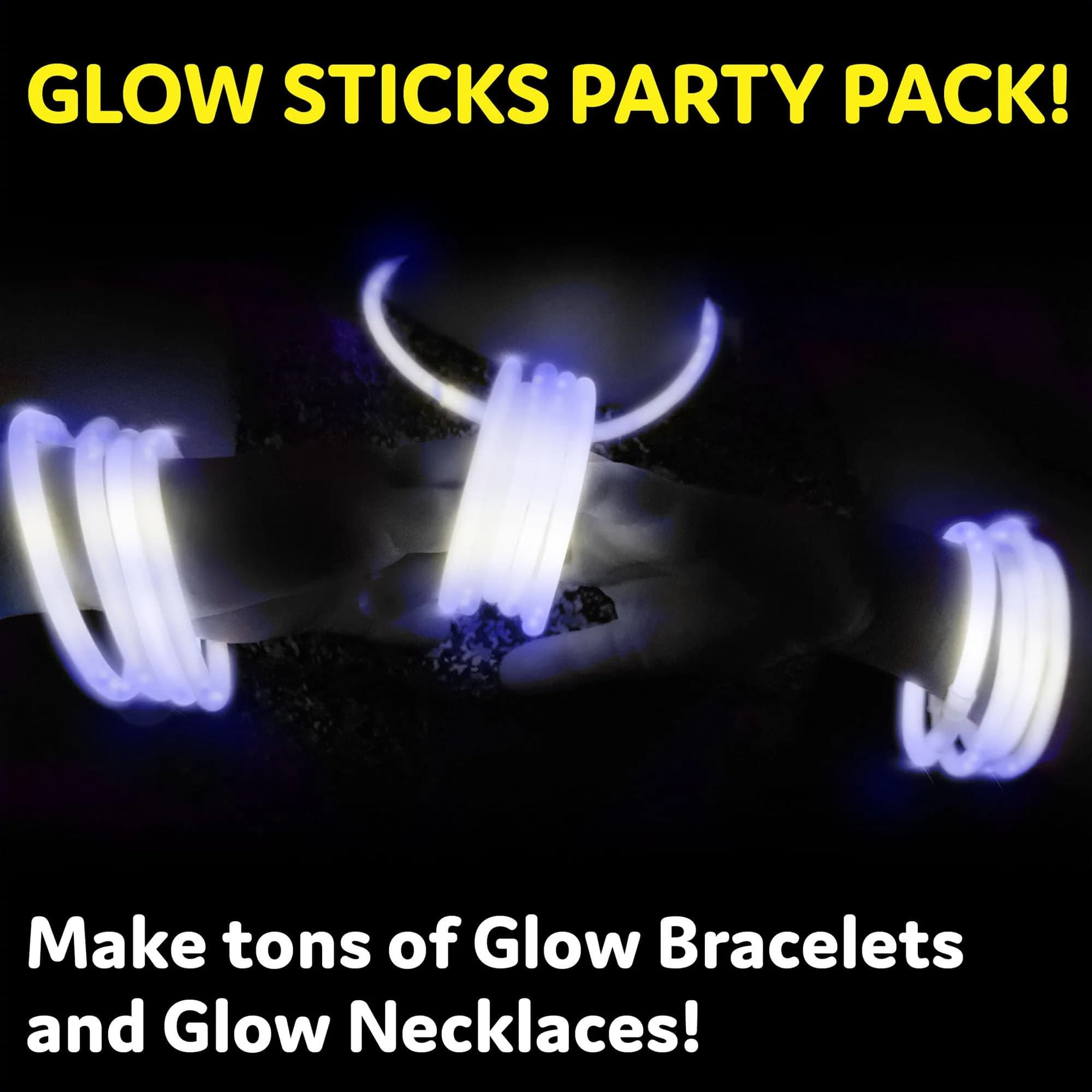 PartySticks White Glow Sticks - 100 Pack with Connectors | Bright & Long-Lasting for Indian Parties - view 3