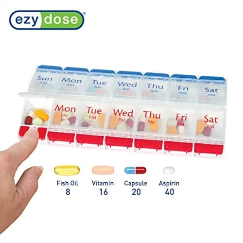 Ezy Dose Weekly AM/PM Pill Organizer X-Large Planner, 14 Compartments | Arthritis Foundation Ease-of-Use Commendation thumbnail 3