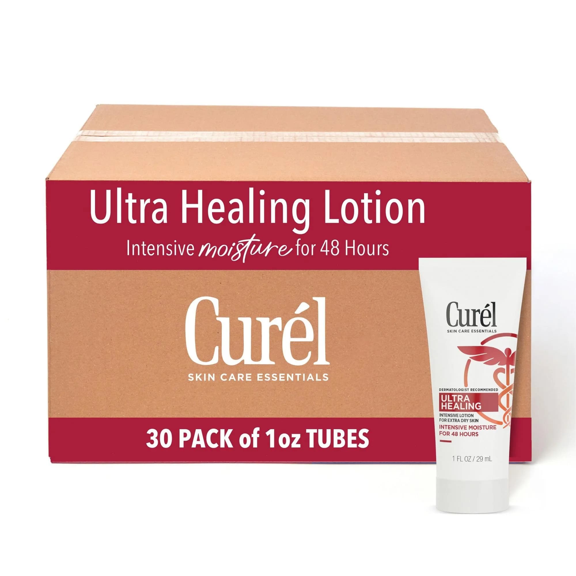Curel Ultra Healing Intensive Fragrance-Free Lotion For Extra-Dry Skin 1 Fl Oz (30-Pack) | Dermatologist Recommended for Sensitive Skin - main product image