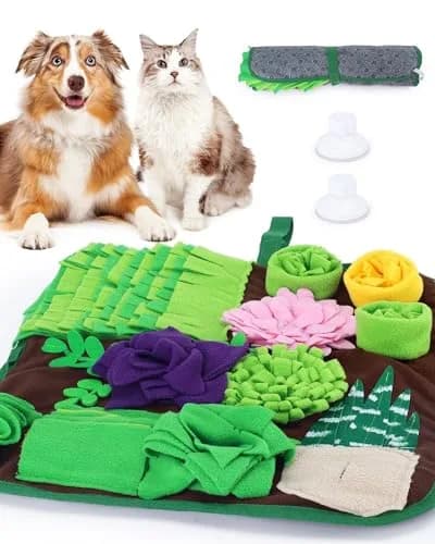 CiyvoLyeen Snuffle Mat for Dogs and Cats 16.5" x 16.5" | Slow Eating & Stress Relief Pet Toy thumbnail 1
