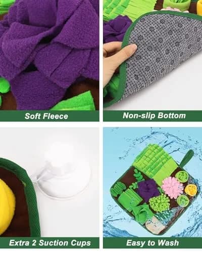 CiyvoLyeen Snuffle Mat for Dogs and Cats 16.5" x 16.5" | Slow Eating & Stress Relief Pet Toy thumbnail 4