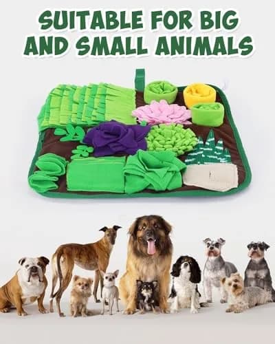 CiyvoLyeen Snuffle Mat for Dogs and Cats 16.5" x 16.5" | Slow Eating & Stress Relief Pet Toy thumbnail 5