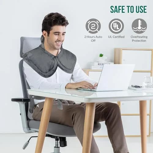 Snailax Large Heating Pad for Neck, Shoulders and Back, 81cm x 56cm (33"x24") | Fast Heating with 6 Settings & Auto Shut-Off thumbnail 8