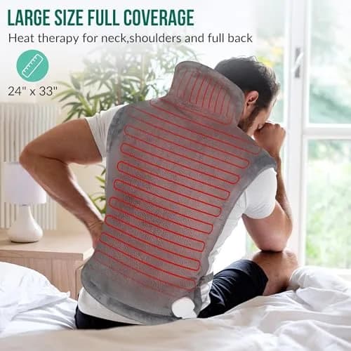 Snailax Large Heating Pad for Neck, Shoulders and Back, 81cm x 56cm (33"x24") | Fast Heating with 6 Settings & Auto Shut-Off thumbnail 2