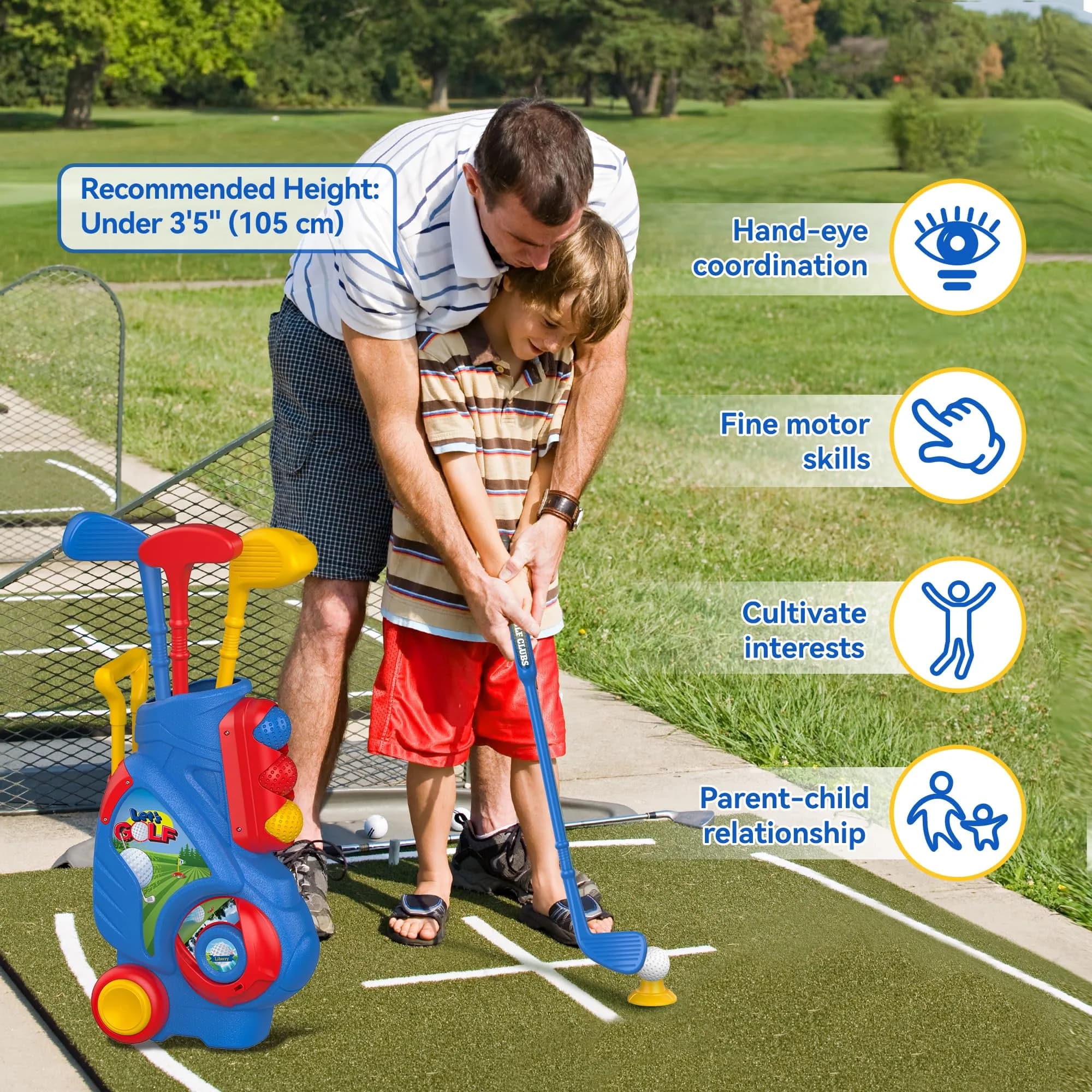 Liberry Toddler Golf Clubs Set Toy for 1-4 Years Old Boys Girls, Blue | Safe & Durable Plastic with 13-Piece Set - view 4