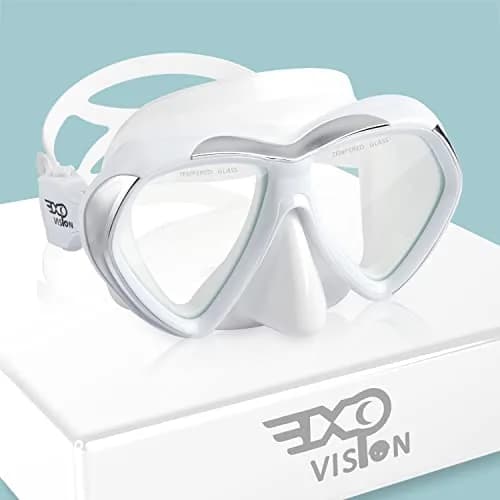EXP VISION Adult Scuba Diving Mask, Anti-Fog Snorkel Goggles with Nose Cover & Wide Silicone Skirt | Tempered Glass Lens, 180° Panoramic View thumbnail 1