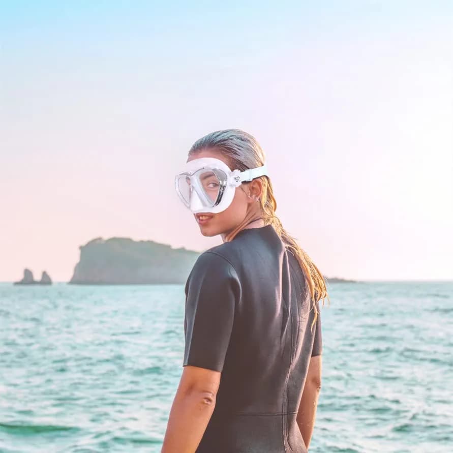 EXP VISION Adult Scuba Diving Mask, Anti-Fog Snorkel Goggles with Nose Cover & Wide Silicone Skirt | Tempered Glass Lens, 180° Panoramic View thumbnail 7
