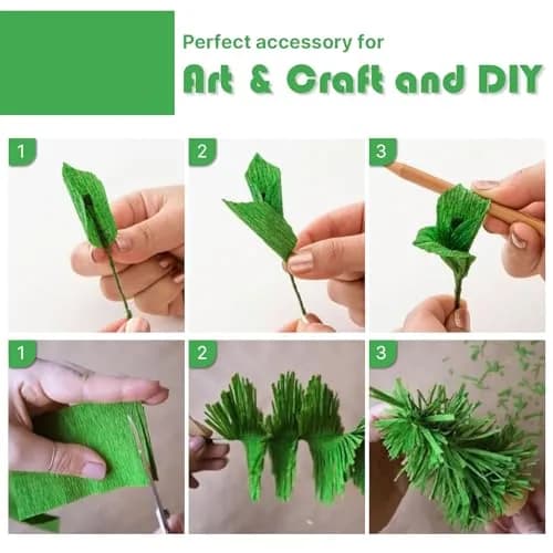 PartyWoo Lime Green Crepe Paper Streamers 4 Rolls 328 FT | FSC-Certified Paper for Parties thumbnail 4