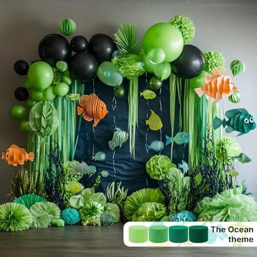 PartyWoo Lime Green Crepe Paper Streamers 4 Rolls 328 FT | FSC-Certified Paper for Parties thumbnail 2