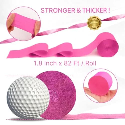PartyWoo Pink Crepe Paper Streamers 4 Rolls (984 FT Total) | FSC-Certified Paper for Parties thumbnail 6