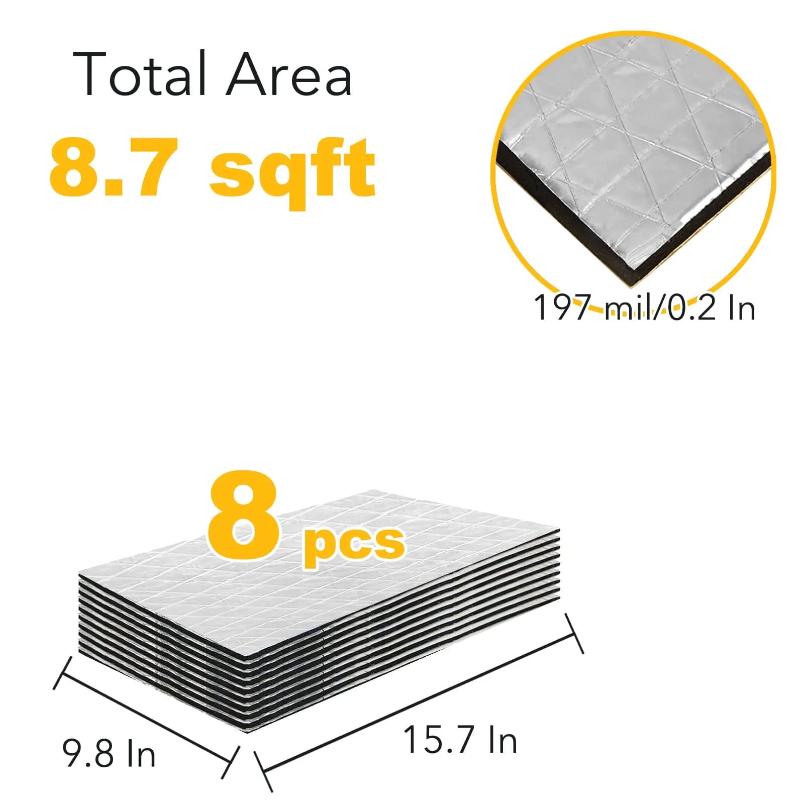 KOIKEY Car Sound Deadening Mat 197mil 5mm 8.7 sqft | Reduces Noise 50% for Quieter Indian Drives - view 5