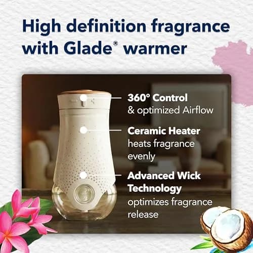 Glade Exotic Tropical Blossoms Air Freshener Refills 6.7 Fl Oz (200ml) | 10 Count Pack with Essential Oils thumbnail 6