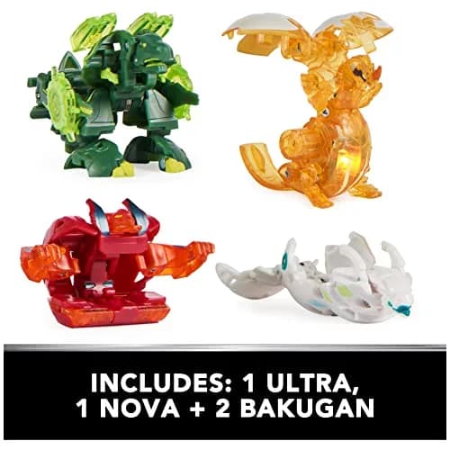 Bakugan Legends Collection Pack 4-Pack with Nova, Ultra, Geogan, Dragonoid Nova, Trox Ultra, and 6 BakuCores | ASTM-Tested Toy Figure thumbnail 4