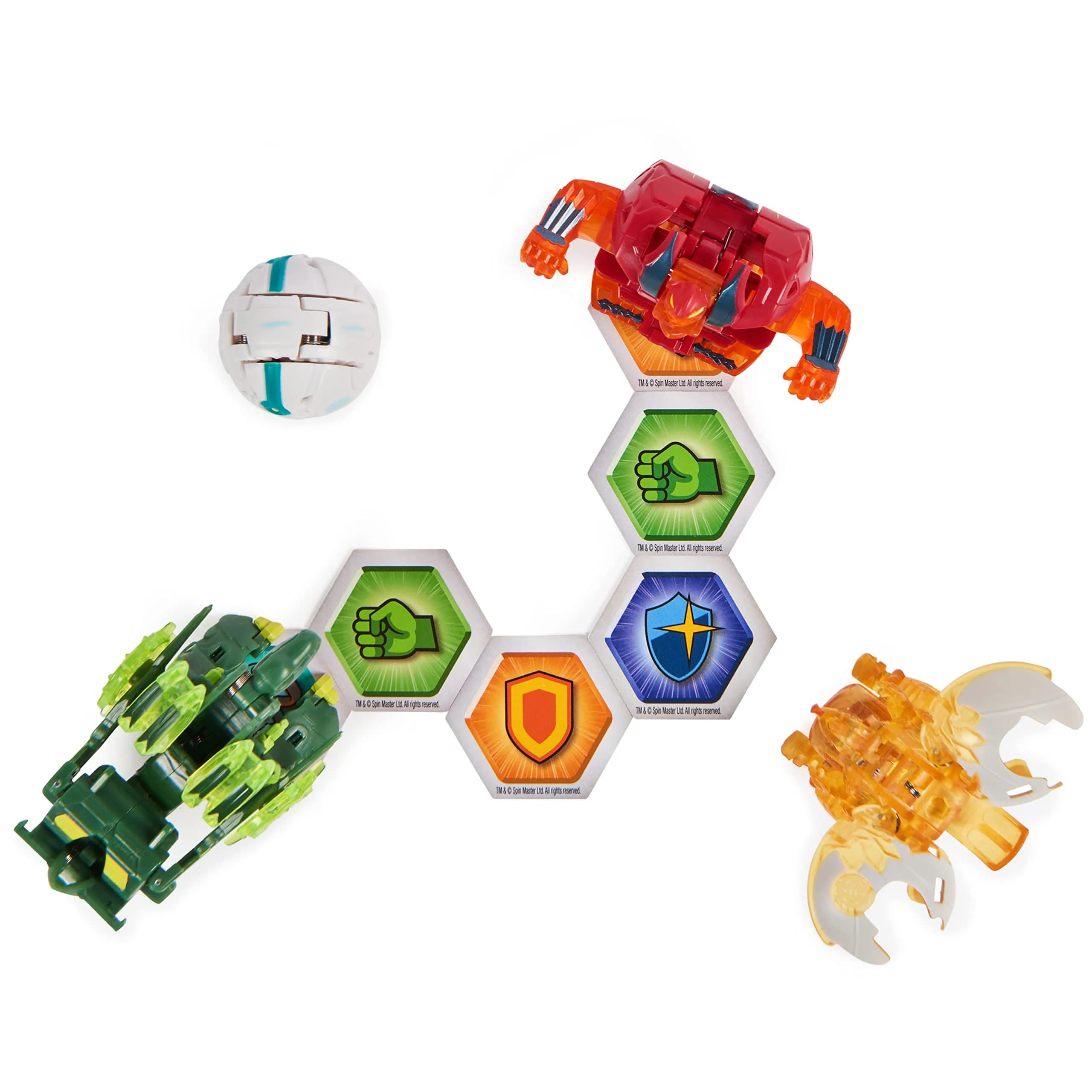 Bakugan Legends Collection Pack 4-Pack with Nova, Ultra, Geogan, Dragonoid Nova, Trox Ultra, and 6 BakuCores | ASTM-Tested Toy Figure - view 6