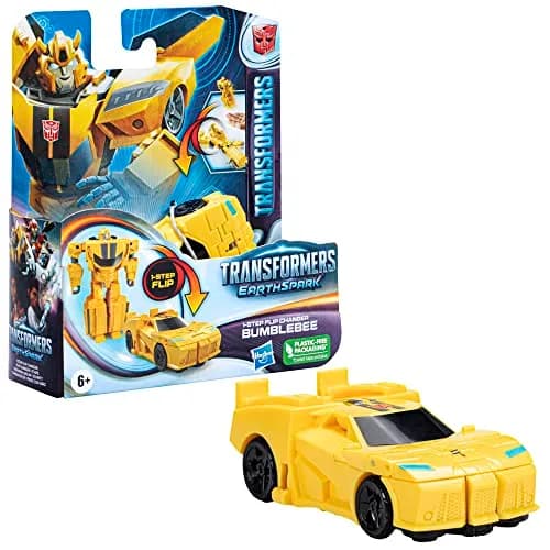 Transformers Toys EarthSpark 1-Step Flip Changer Bumblebee 4-inch Action Figure | Fidget-Fun Robot Toy for Kids 6+ thumbnail 2