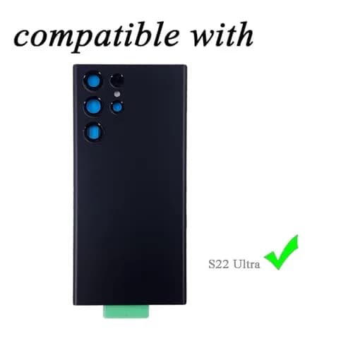 Peixiong Back Glass Cover for Samsung Galaxy S22 Ultra +Repair Tool, Black | Replacement & Repair Kit thumbnail 2