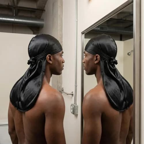 Sdiahoo 3PCS Silky Durags for Men Women Waves | Doo Rag Compression Caps for 360-720 Waves (Purple,White,Black) thumbnail 7