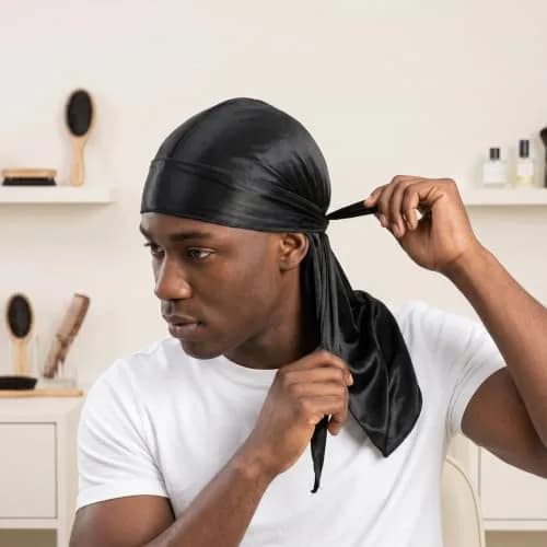 Sdiahoo 3PCS Silky Durags for Men Women Waves | Doo Rag Compression Caps for 360-720 Waves (Purple,White,Black) thumbnail 8