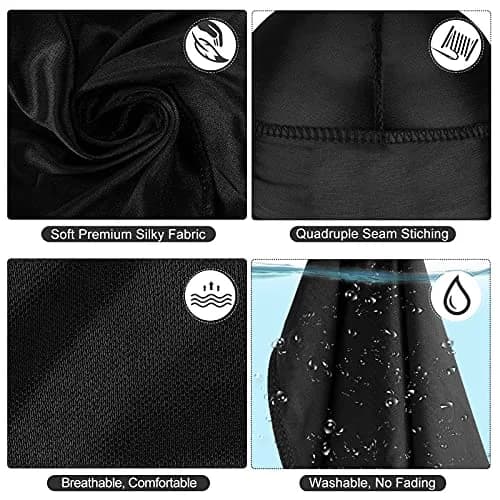 Sdiahoo 3PCS Silky Durags for Men Women Waves | Doo Rag Compression Caps for 360-720 Waves (Purple,White,Black) thumbnail 9