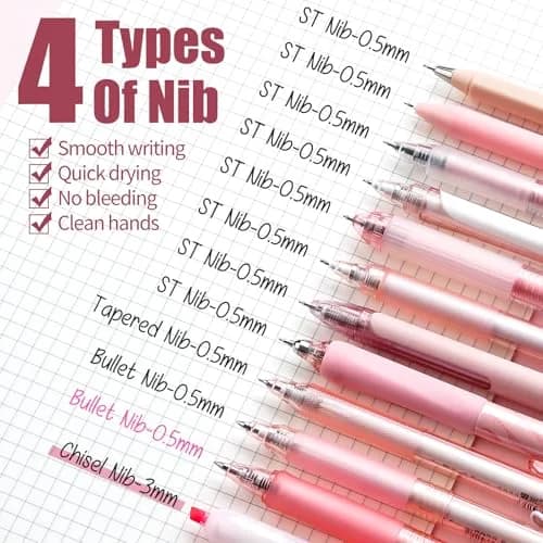 Four Candies Cute Pink Pens, Black Gel Ink, Rose - 12ct, 0.5mm Fine Point | Smooth Writing Instrument thumbnail 4