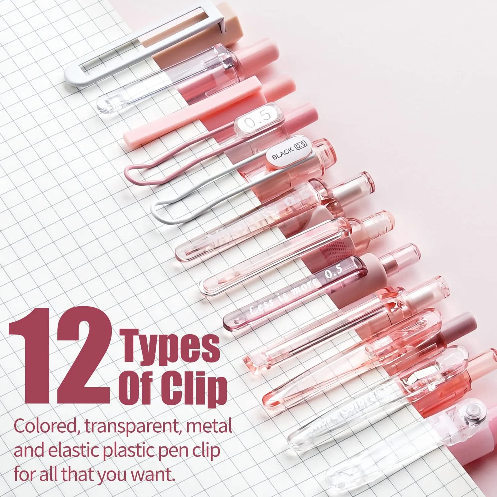 Four Candies Cute Pink Pens, Black Gel Ink, Rose - 12ct, 0.5mm Fine Point | Smooth Writing Instrument - view 5