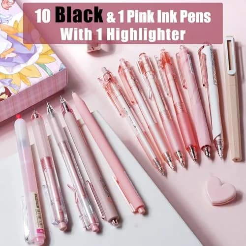 Four Candies Cute Pink Pens, Black Gel Ink, Rose - 12ct, 0.5mm Fine Point | Smooth Writing Instrument thumbnail 2