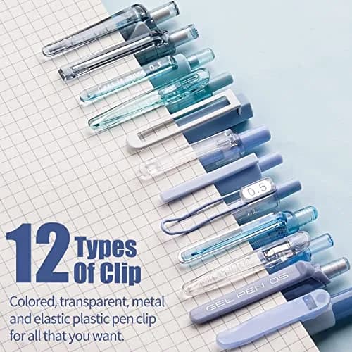 Four Candies Cute Blue Pens, Black Gel Ink, Ocean Series 12ct | Smooth Writing Instrument thumbnail 5