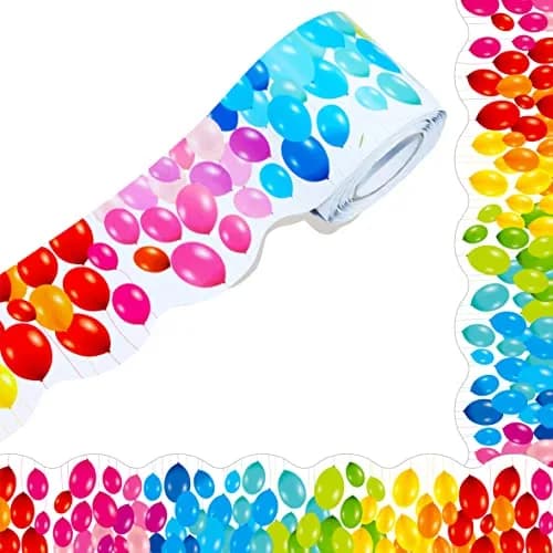 ERKE Colorful Balloons Bulletin Board Borders 60 ft (18.3 m) | Classroom & Office Decor Trim thumbnail 1