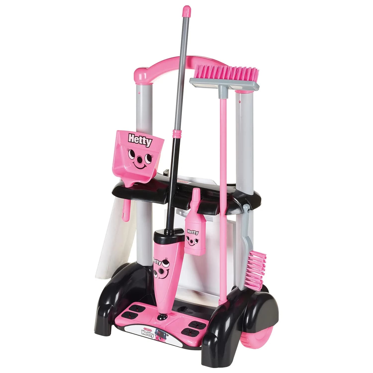 Casdon Hetty Cleaning Trolley - Pink Toy Playset with Mop & Accessories | Realistic Role Play for Kids 3+ — Hetty