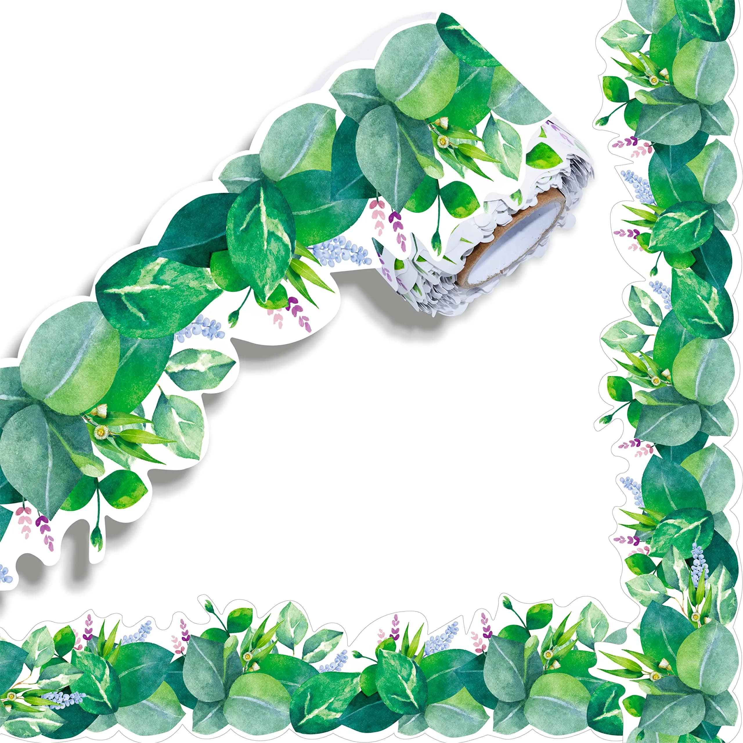 ERKE 60 Feet Scalloped Bulletin Board Borders with Floral & Leaves Patterns, 3 inches Wide | Classroom & Office Decor — Vines