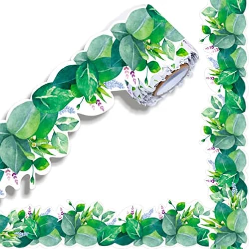 ERKE 60 Feet Scalloped Bulletin Board Borders with Floral & Leaves Patterns, 3 inches Wide | Classroom & Office Decor thumbnail 1