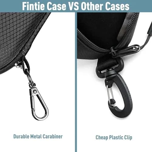FINTIE Hard EVA Shell Sunglasses Case with Carabiner & Cleaning Cloth | Black thumbnail 6