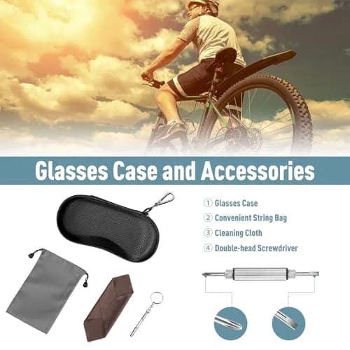 FINTIE Hard EVA Shell Sunglasses Case with Carabiner & Cleaning Cloth | Black thumbnail 2
