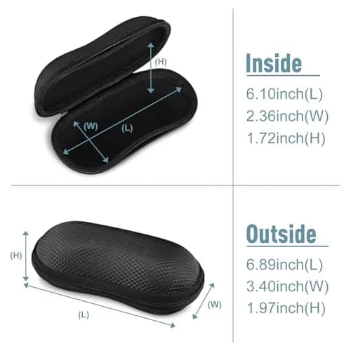 FINTIE Hard EVA Shell Sunglasses Case with Carabiner & Cleaning Cloth | Black thumbnail 3
