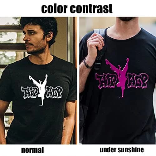 TransWonder UV Color Changing Puff Heat Transfer Vinyl 6 Sheets (12"x10") | 3D Puff Effect & Sunlight Color Change thumbnail 2