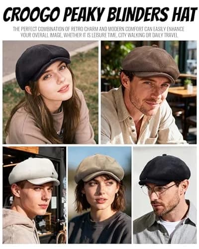 Croogo Baker Boy Newsboy Cap Beige | Classic Adjustable Apple Hat for Men & Women thumbnail 7