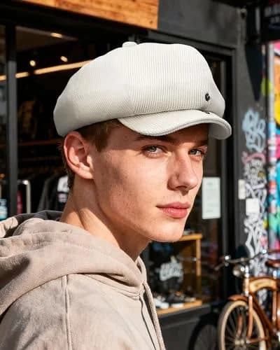 Croogo Baker Boy Newsboy Cap Beige | Classic Adjustable Apple Hat for Men & Women thumbnail 2