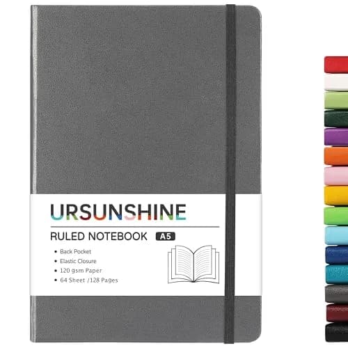URSUNSHINE Ruled Notebook/Journal - Classic Lined Hardcover 5.3" x 8.26" | Durable & Portable thumbnail 1
