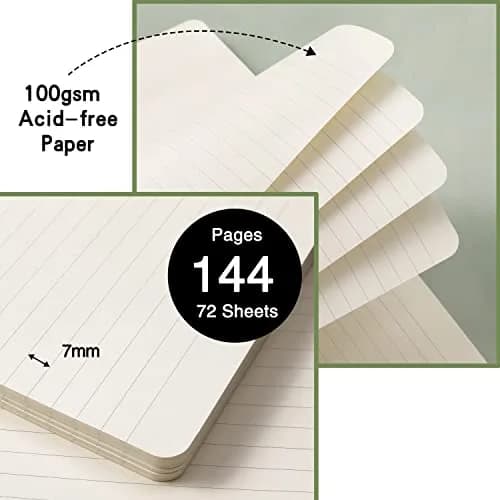 URSUNSHINE Ruled Notebook/Journal - Classic Lined Hardcover 5.3" x 8.26" | Durable & Portable thumbnail 5