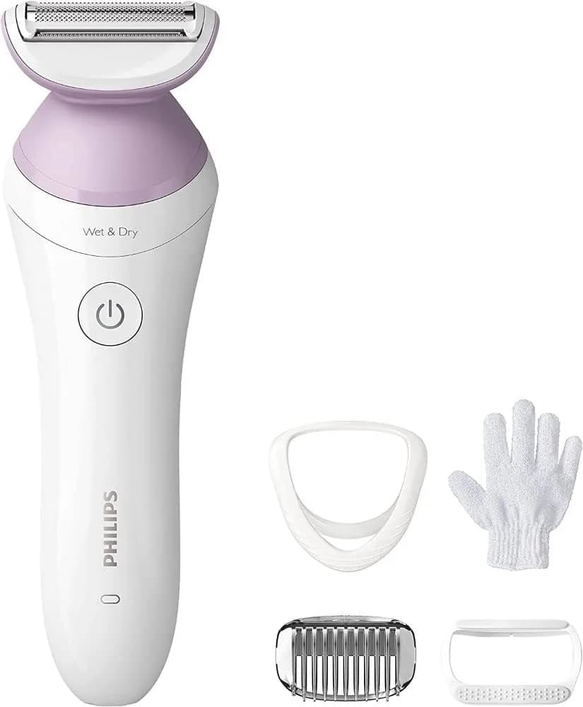 Philips Beauty Lady Electric Shaver Series 6000 4 Accessories Cordless | Gentle & Wet & Dry Use