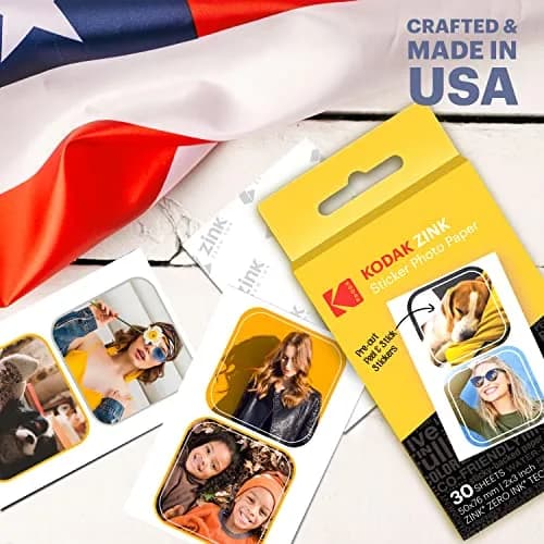 KODAK 2x3 Premium Sticky-Backed ZINK Photo Paper 30 Sheets | Inkless Sticker Printing thumbnail 5