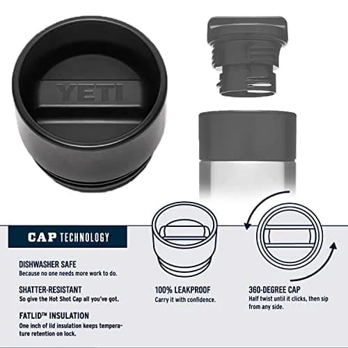 YETI Rambler 18 Oz Hotshot Bottle Charcoal | Leakproof Insulated Beverage Container for Hot Drinks thumbnail 2