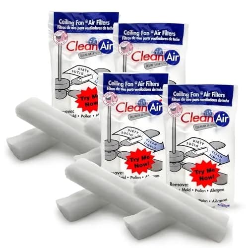 BioStrike Ceiling Fan Air Filter - Attachable Blade Cleaners | Easy-Install Dust Filters for 3-5 Blade Fans, Made in USA thumbnail 1