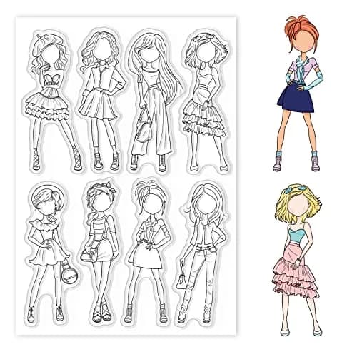 GLOBLELAND Fashion Woman Clear Stamp Skirt Silicone Clear Stamp 4.3 x 5.8 inches | DIY Scrapbook & Card Making thumbnail 1