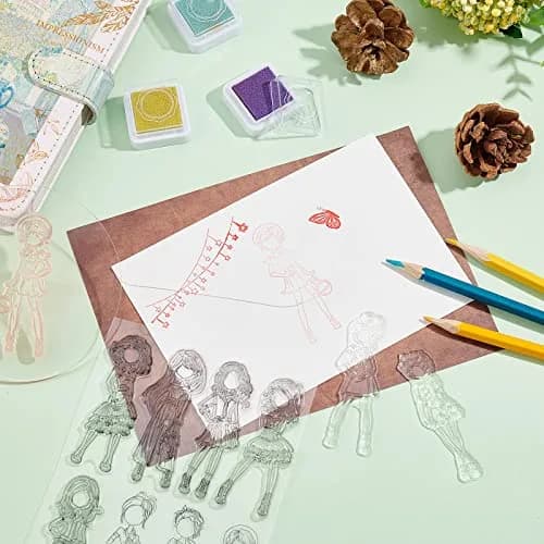 GLOBLELAND Fashion Woman Clear Stamp Skirt Silicone Clear Stamp 4.3 x 5.8 inches | DIY Scrapbook & Card Making thumbnail 5