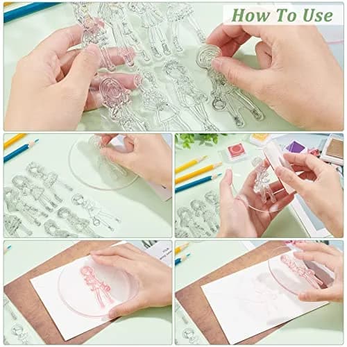 GLOBLELAND Fashion Woman Clear Stamp Skirt Silicone Clear Stamp 4.3 x 5.8 inches | DIY Scrapbook & Card Making thumbnail 3