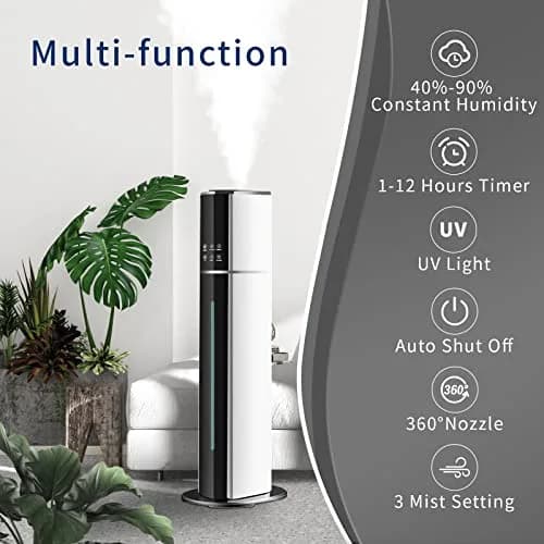 H1A 9L Ultrasonic Cool Mist Humidifier | Large Room, Smart App & Remote, 60H Runtime thumbnail 3