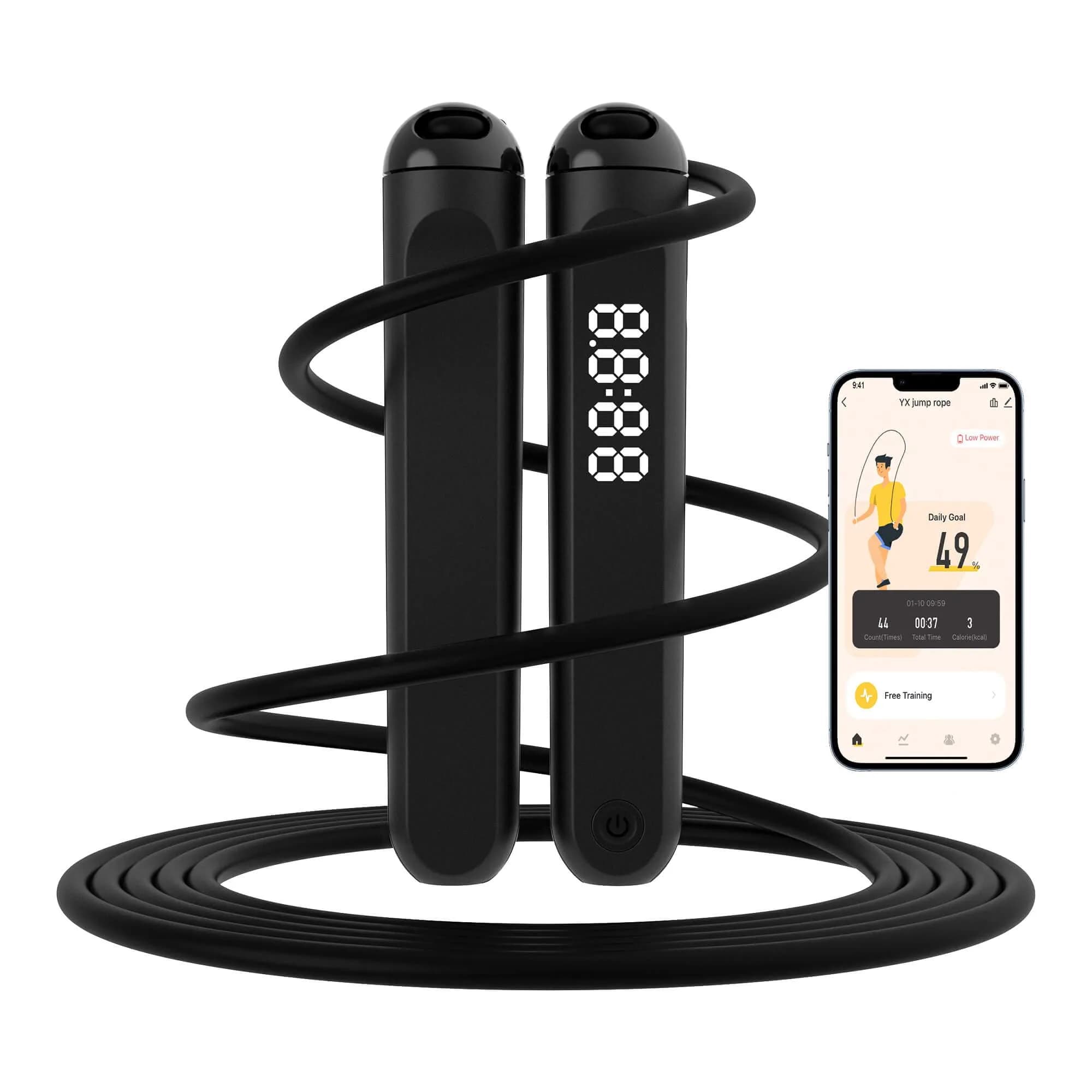 wigore Smart Jump Rope with App & Counter, Adjustable PVC Speed Rope 2.5m (8.2ft) | Fitness Gifts for Adults
